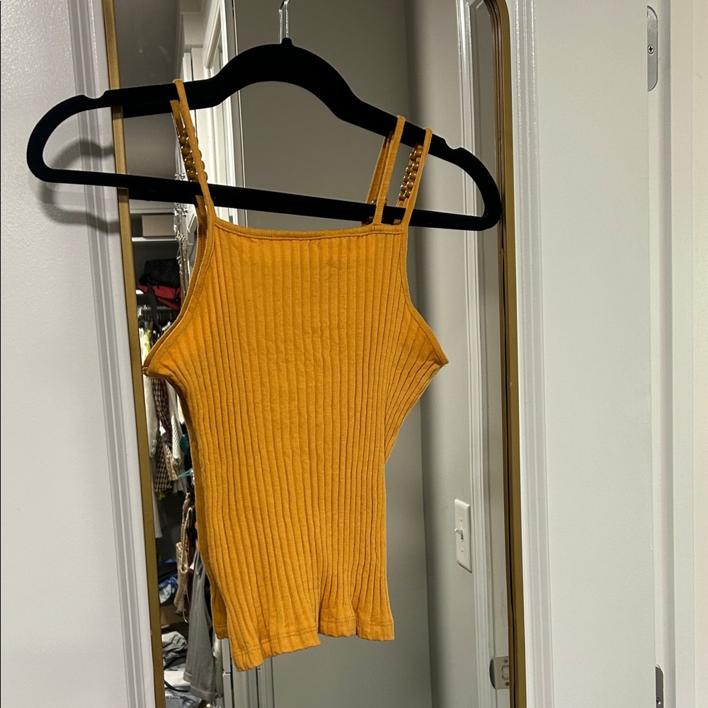 Ribbed Orange Tank Top